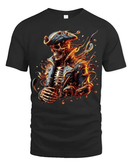 Molten Pirate Soul T-Shirt - black t-shirt on white background