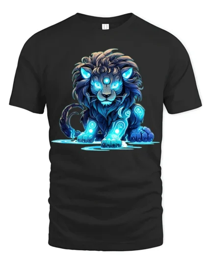 Enchanted Lion Energy Tshirt - black t-shirt on white background