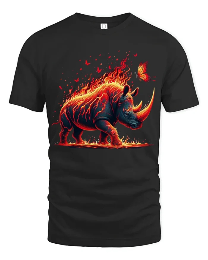 Firestorm Rhino Adventure Tee - black t-shirt on white background