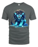 Enchanted Lion Energy Tshirt - gray t-shirt on white background