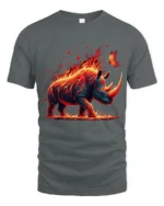 Firestorm Rhino Adventure Tee - gray t-shirt on white background