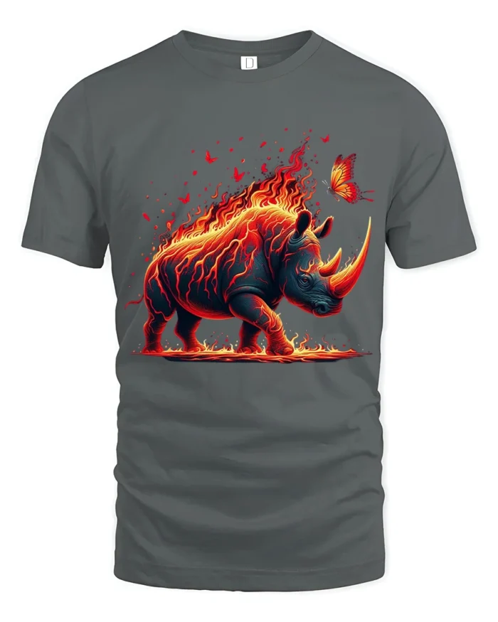 Firestorm Rhino Adventure Tee - gray t-shirt on white background