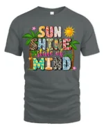 Sunshine State of Mind Shirt, Bold Island Style Tee - gray t-shirt on white background