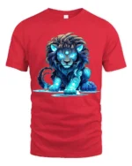 Enchanted Lion Energy Tshirt - red t-shirt on white background