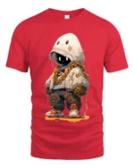 Tshirt Kawaii Robot Hoodie Streetwear, Trendy Style - red t-shirt on white background