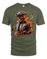 Molten Pirate Soul T-Shirt - military green t-shirt on white background