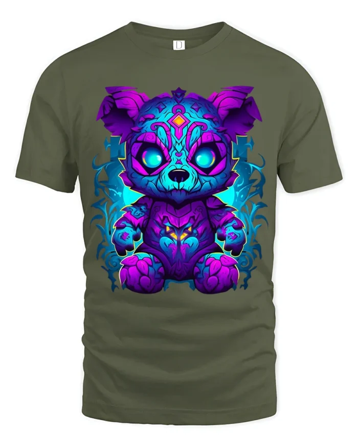 Tshirt Mystic Energy Bear - military green t-shirt on white background