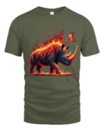 Firestorm Rhino Adventure Tee - military green t-shirt on white background