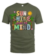 Sunshine State of Mind Shirt, Bold Island Style Tee - military green t-shirt on white background