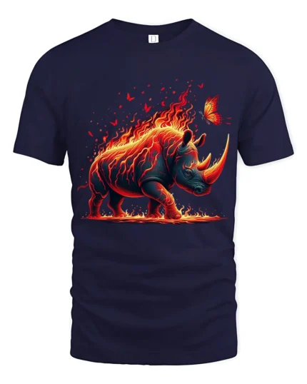 Firestorm Rhino Adventure Tee - navy t-shirt on white background