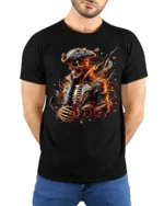 Molten Pirate Soul T-Shirt - model wearing black shirt, hands behind back