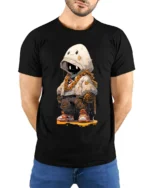 Tshirt Kawaii Robot Hoodie Streetwear, Trendy Style - model wearing black shirt, hands behind back