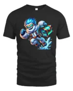Adventure Yeti with Chest Tee, Funny Ice Explorer T-shirt - black t-shirt on white background