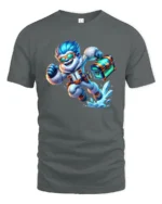 Adventure Yeti with Chest Tee, Funny Ice Explorer T-shirt - gray t-shirt on white background