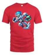 Adventure Yeti with Chest Tee, Funny Ice Explorer T-shirt - red t-shirt on white background