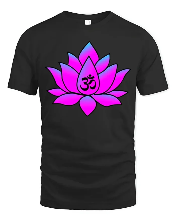 Meditation Lotus T-Shirt Om Symbol Yoga Zen - black t-shirt on white background