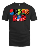 Awesome Dad Hero Colorful Father Gift Now - black t-shirt on white background
