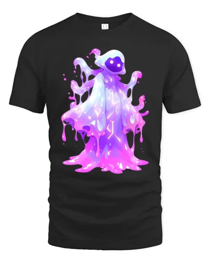 Glow Slime Cool Purple Creature T-Shirt - black t-shirt on white background