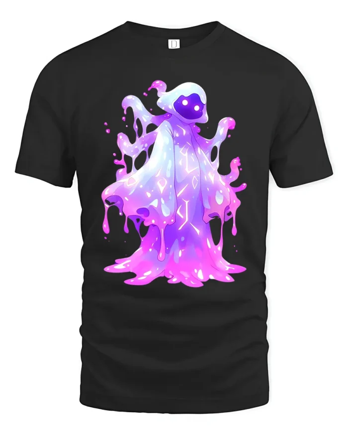 Glow Slime Cool Purple Creature T-Shirt - black t-shirt on white background