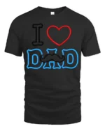I Love Dad Mustache Funny Father’s Day Shirt - black t-shirt on white background