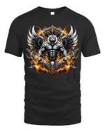 Mystic Tiger Wings Fierce Skull Animal Shirt - black t-shirt on white background