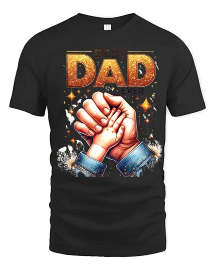 Number One Dad Hand Special Father’s Day T-Shirt for the Best Papa - black t-shirt on white background