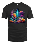 Underwater Paradise Colorful Ocean Scene - black t-shirt on white background