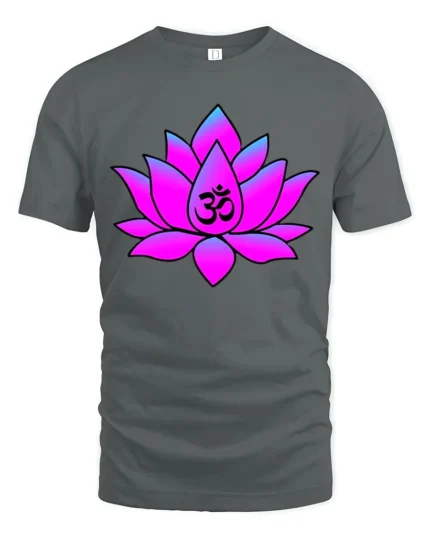 Meditation Lotus T-Shirt Om Symbol Yoga Zen - gray t-shirt on white background