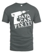 Papa Fix It Funny Dad Repair T-Shirt Gift - gray t-shirt on white background