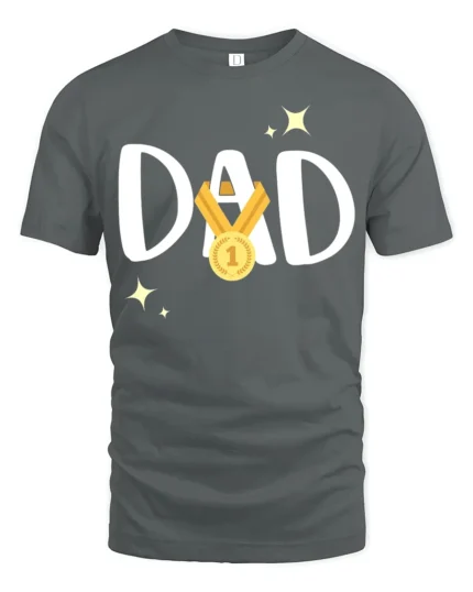 Top Dad T-Shirt World’s Greatest Father - gray t-shirt on white background