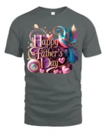 Love Dad T-Shirt Father’s Day Bird Heart - gray t-shirt on white background