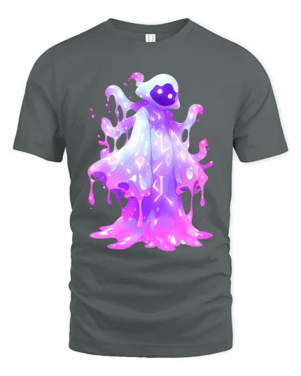 Glow Slime Cool Purple Creature T-Shirt - gray t-shirt on white background