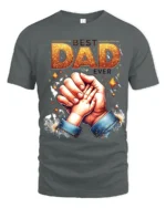 Number One Dad Hand Special Father’s Day T-Shirt for the Best Papa - gray t-shirt on white background