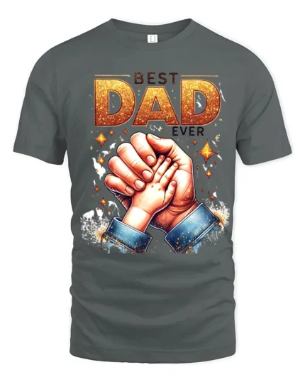 Number One Dad Hand Special Father’s Day T-Shirt for the Best Papa - gray t-shirt on white background