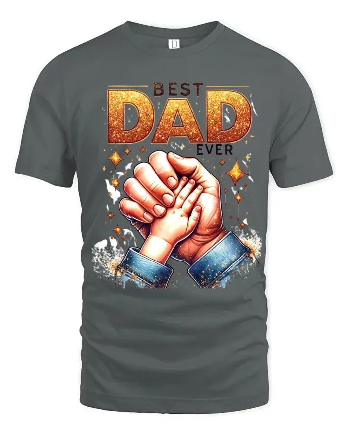 Number One Dad Hand Special Father’s Day T-Shirt for the Best Papa - gray t-shirt on white background