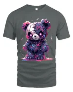 Spooky Cute Bear T-Shirt Creepy Kawaii Teddy Bear Design for Goth Lovers - gray t-shirt on white background