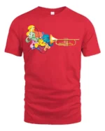 Trumpet Music Colorful Jazz Lover T-Shirt - red t-shirt on white background
