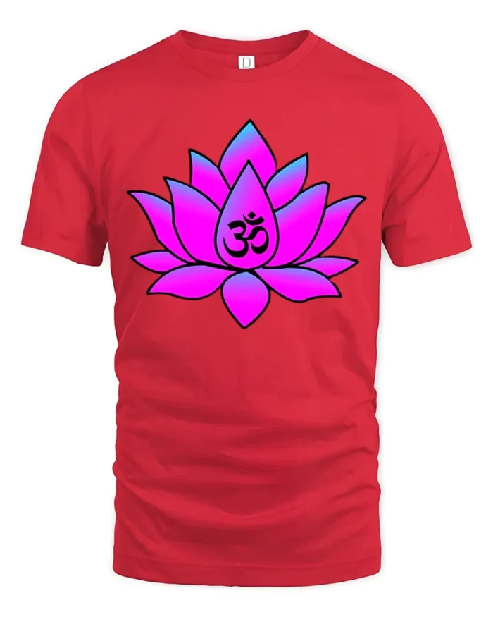 Meditation Lotus T-Shirt Om Symbol Yoga Zen - red t-shirt on white background