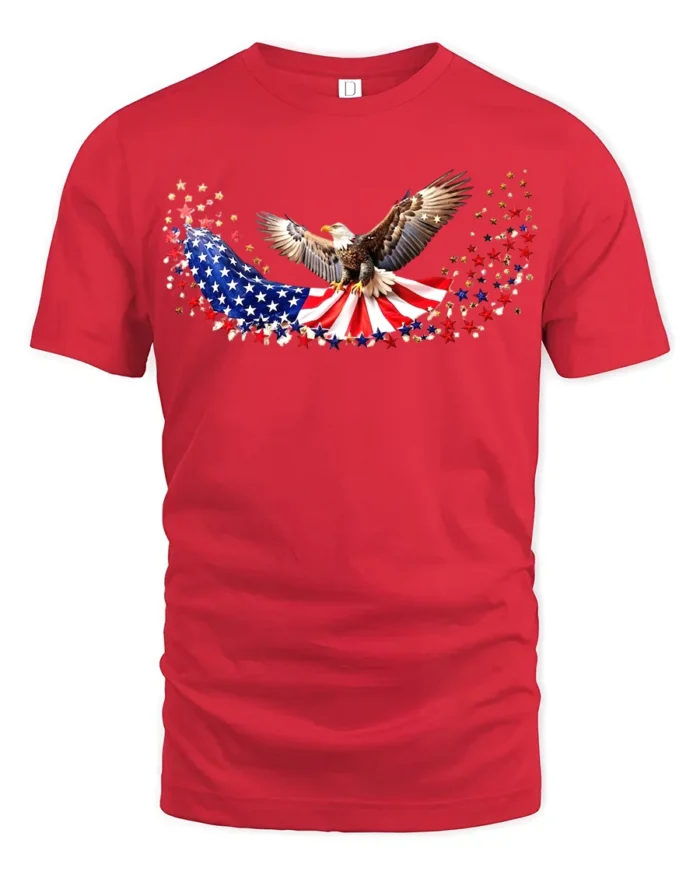 American Eagle T-Shirt Stars and Stripes - red t-shirt on white background