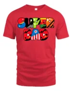 Awesome Dad Hero Colorful Father Gift Now - red t-shirt on white background
