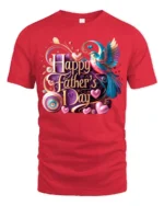 Love Dad T-Shirt Father’s Day Bird Heart - red t-shirt on white background