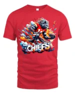 Wild Chiefs Wolf Football Fan Shirt - red t-shirt on white background
