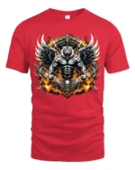 Mystic Tiger Wings Fierce Skull Animal Shirt - red t-shirt on white background