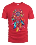 Spirit Catcher Colorful Native American Shirt - red t-shirt on white background