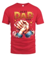 Number One Dad Hand Special Father’s Day T-Shirt for the Best Papa - red t-shirt on white background