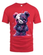 Spooky Cute Bear T-Shirt Creepy Kawaii Teddy Bear Design for Goth Lovers - red t-shirt on white background