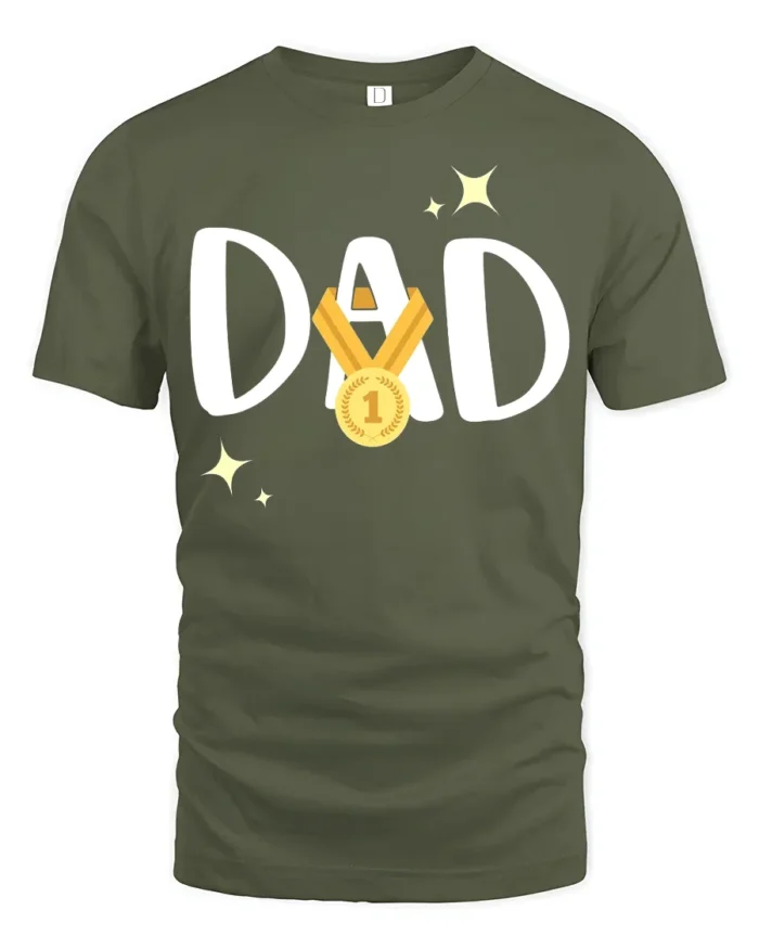 Top Dad T-Shirt World’s Greatest Father - military green t-shirt on white background