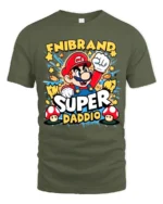 Video Game Dad T-Shirt Super Daddio Mario - military green t-shirt on white background