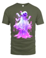 Glow Slime Cool Purple Creature T-Shirt - military green t-shirt on white background