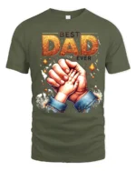 Number One Dad Hand Special Father’s Day T-Shirt for the Best Papa - military green t-shirt on white background
